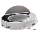 4-Port USB Hub & kopvarmere med LCD og temperatur